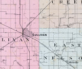 1896 Map of Moultrie County Illinois