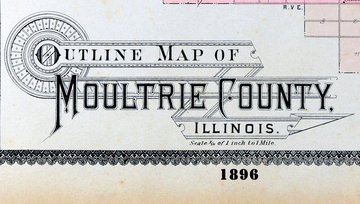 1896 Map of Moultrie County Illinois