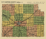 1919 Map of Clinton County Indiana