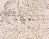 1870 Map of Posey County Indiana