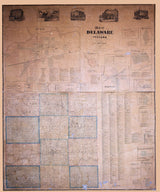 1874 Map of Delaware County Indiana