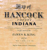 1875 Farm Line Map of Hancock County Indiana