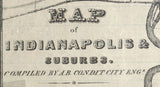 1855 Map of Indianapolis Indiana