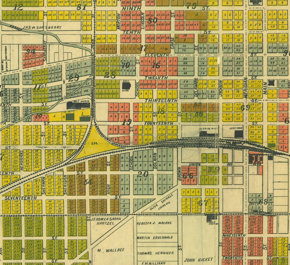 1891 Map of Anderson Indiana