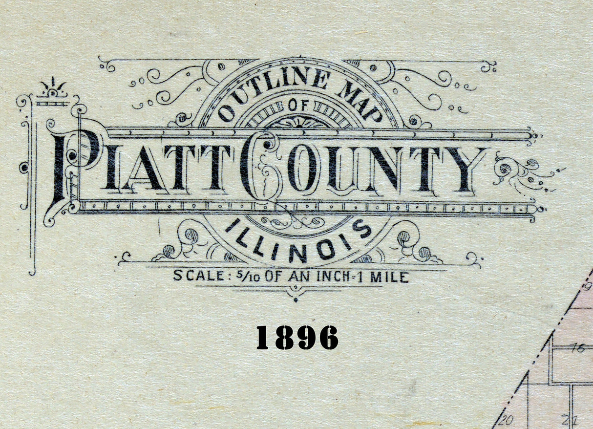 1896 Map of Piatt County Illinois