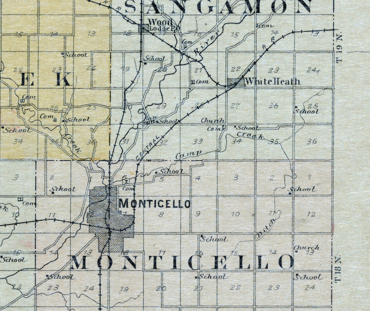 1896 Map of Piatt County Illinois