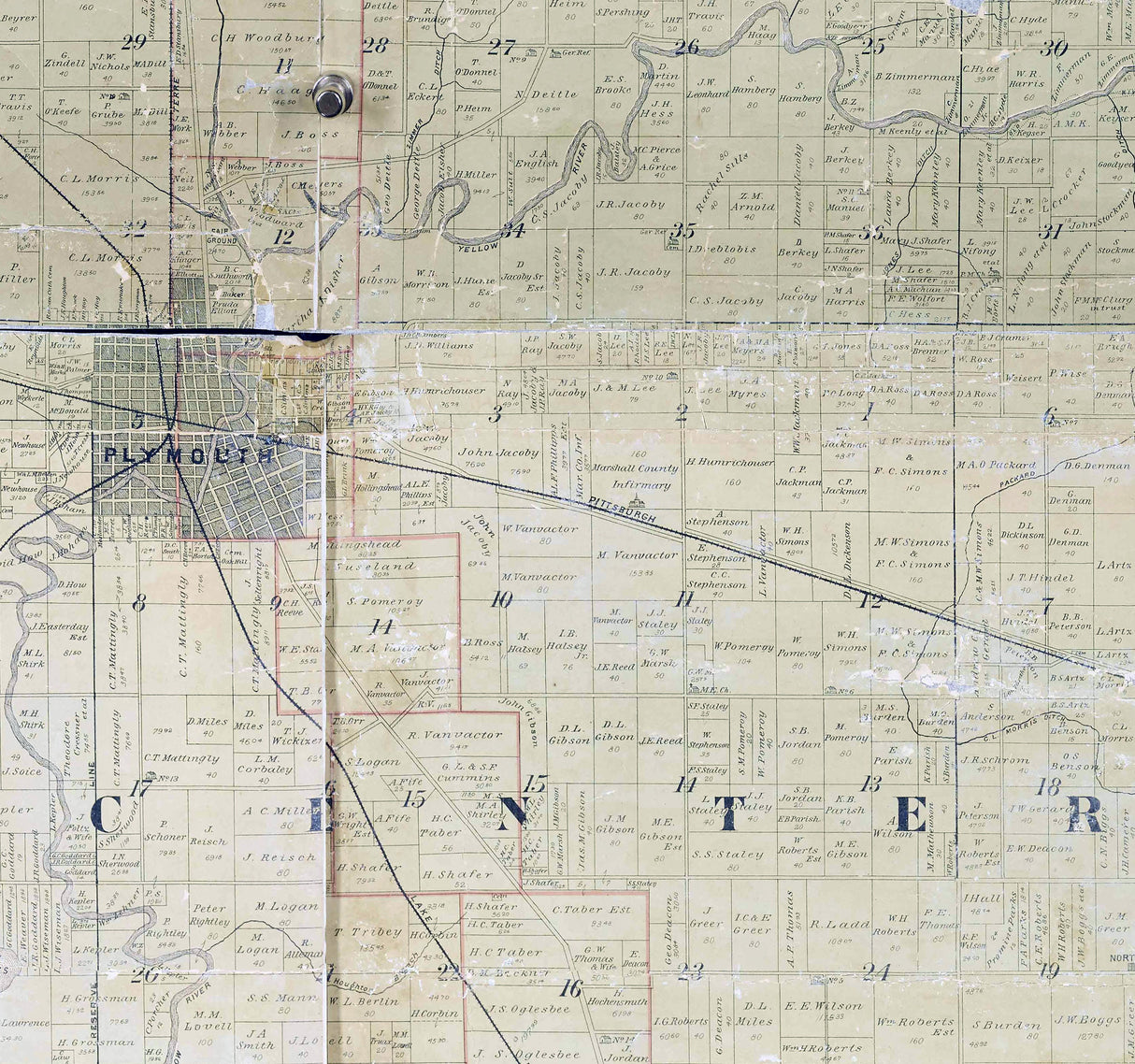 1897 Map of Marshall County Indiana