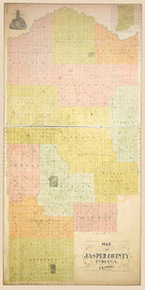 1902 Farm Line Map of Jasper County Indiana