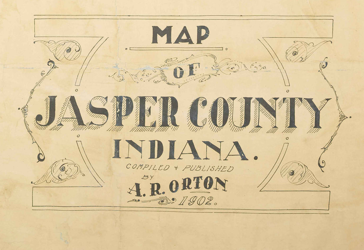 1902 Farm Line Map of Jasper County Indiana