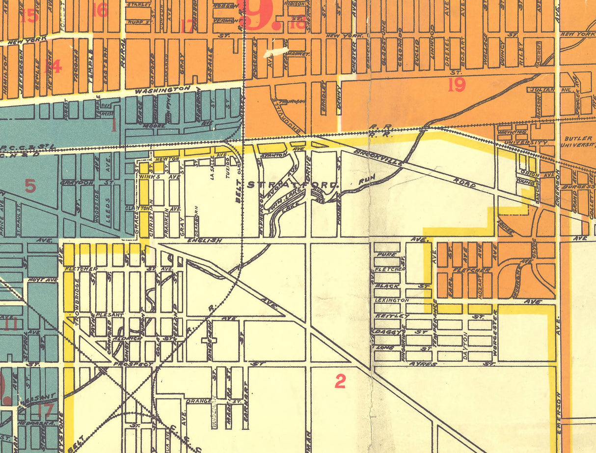 1904 Map of Indianapolis Indiana