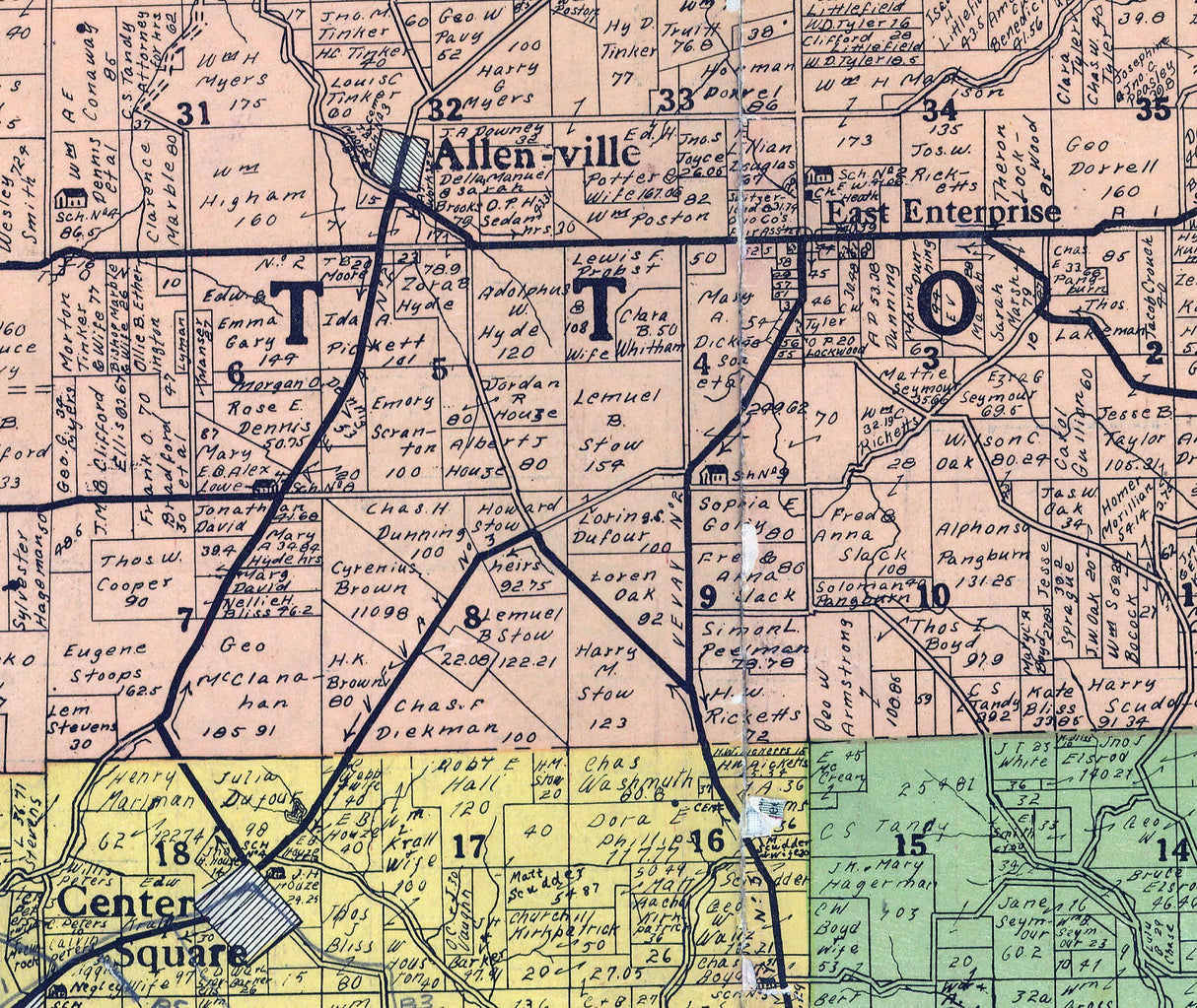 1912 Map of Switzerland County Indiana