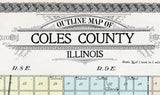 1913 Map of Coles County Illinois