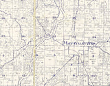 1916 Farm Line Map of Morgan County Indiana