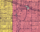 1916 Map of Shelby County Indiana