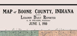 1910 Map of Boone County Indiana