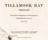 1887 Nautical Chart of Tillamook Bay Oregon