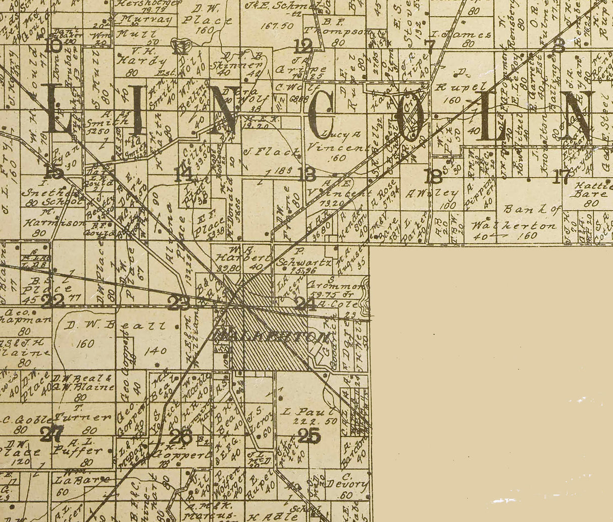 1900 Map of St Joseph County Indiana