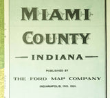 1921 Farm Line Map of Miami County Indiana