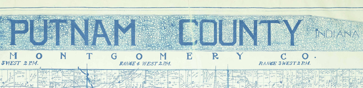 1923 Farm Line Map of Putnam County Indiana