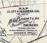 1904 Map of Pasadena California
