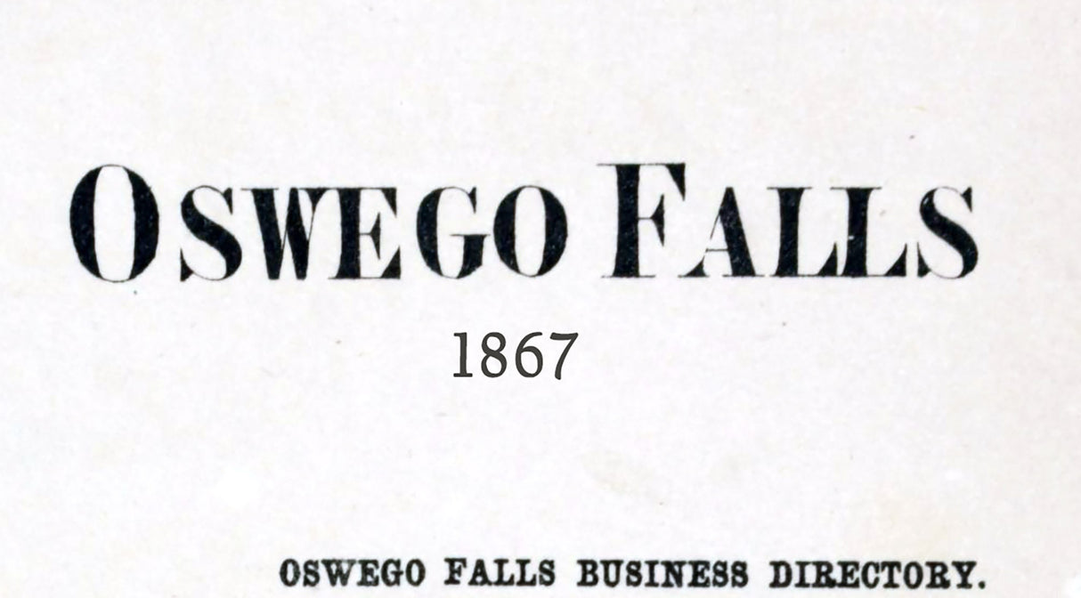 1867 Map of Oswego Falls Oswego County New York