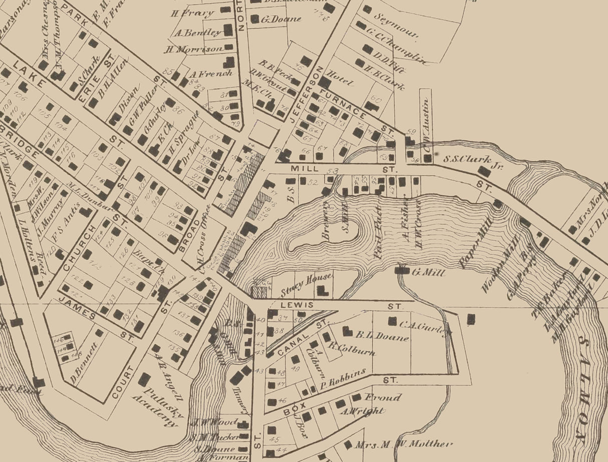 1867 Map of Pulaski Oswego County New York