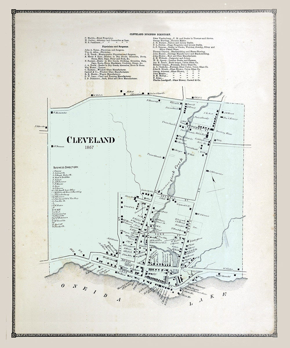1867 Map of Cleveland Oswego County New York
