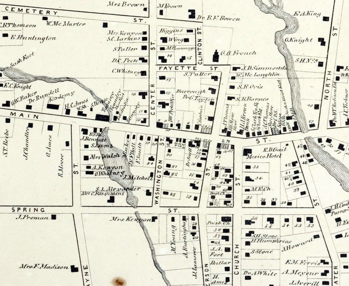 1867 Map of Mexico Oswego County New York