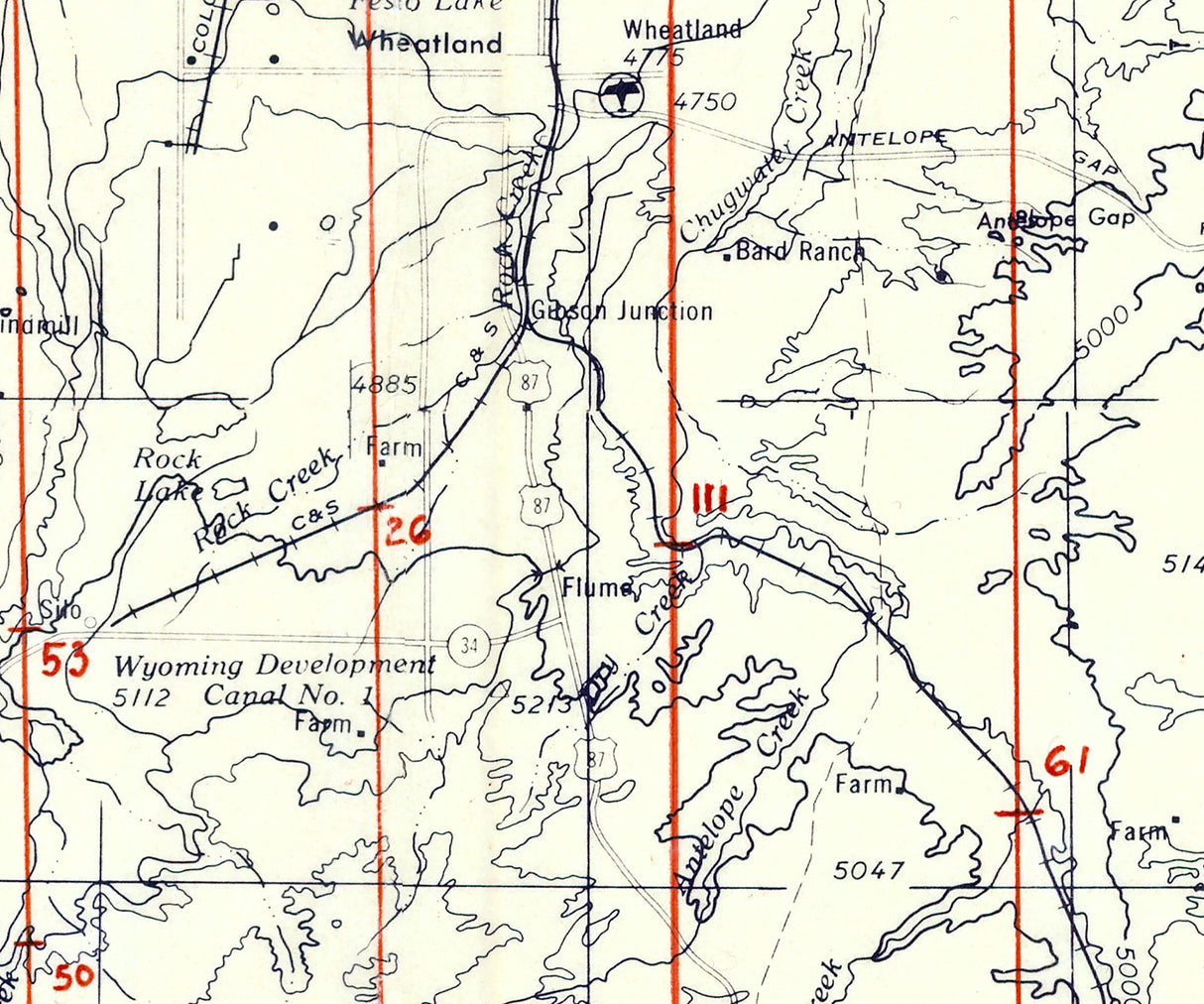 1899 Map of Platte County Wyoming