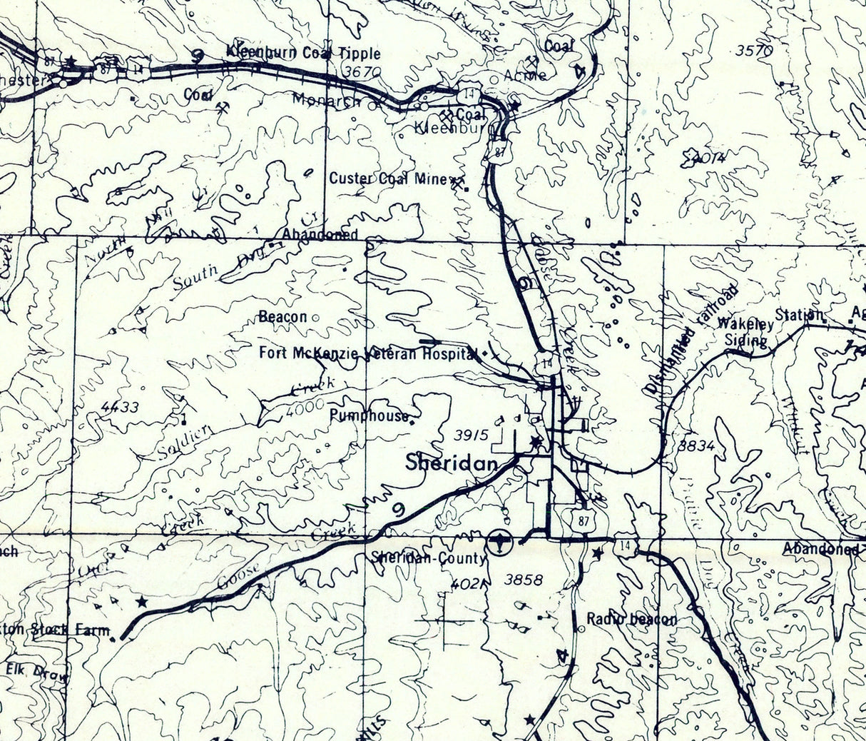 1899 Map of Sheridan County Wyoming