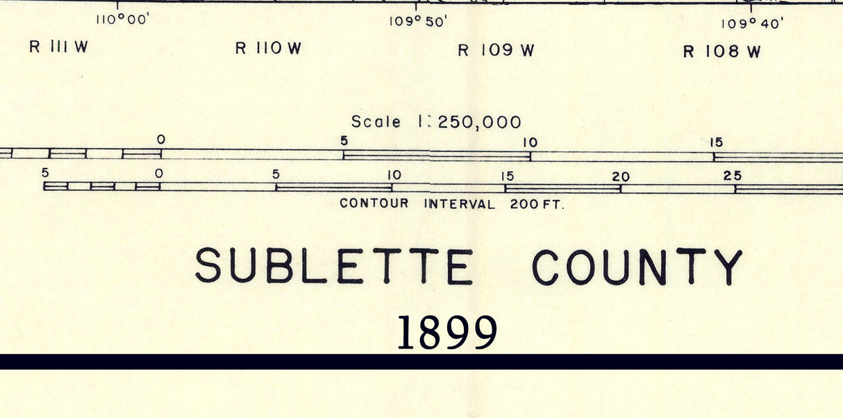 1899 Map of Sublette County Wyoming