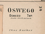 1903 Map of Oswego Kendall County Illinois