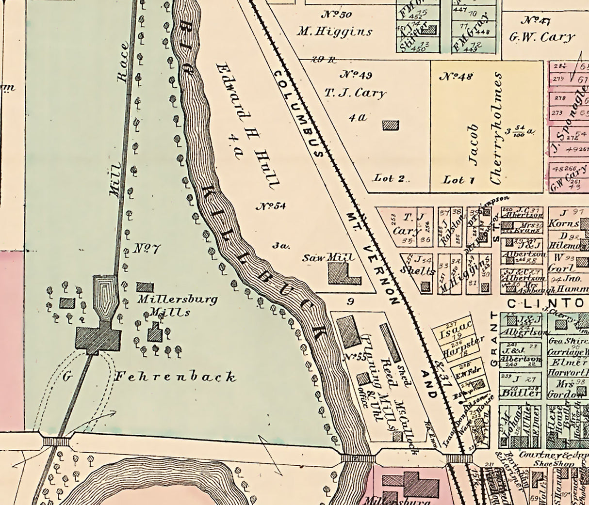 1875 Map of Millersburg Holmes County Ohio