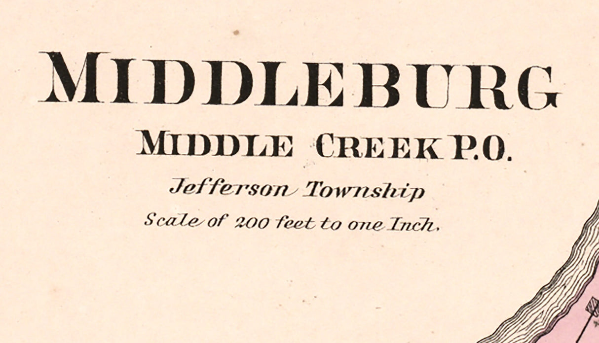 1876 Map of Middleburg and Union Noble County Ohio