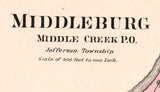 1876 Map of Middleburg and Union Noble County Ohio