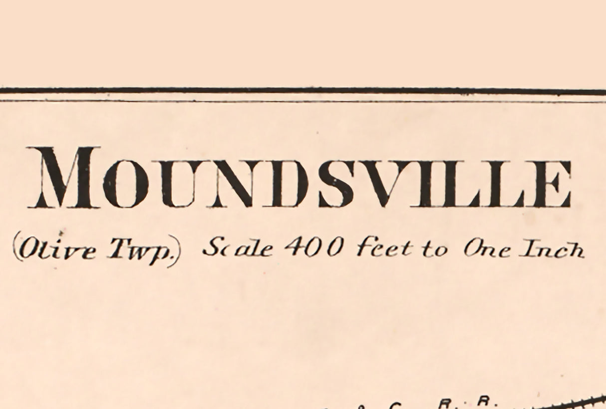 1876 Map of Moundsville Noble County Ohio