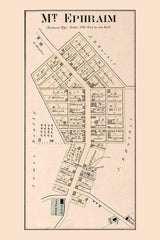 1876 Map of Mt Ephraim Noble County Ohio