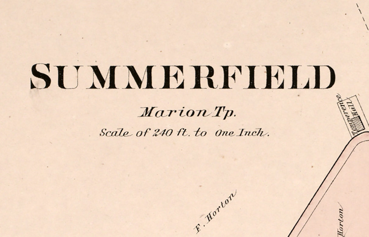 1876 Map of Summerfield Noble County Ohio