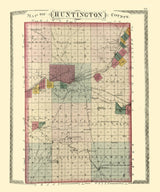 1879 Map of Huntington County Indiana