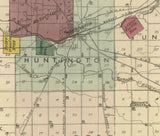 1879 Map of Huntington County Indiana