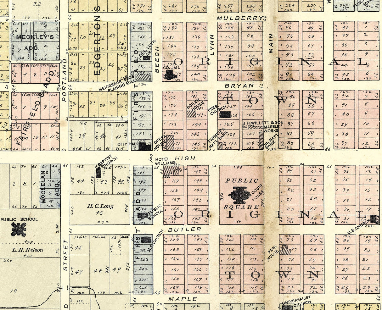 1894 Map of Bryan Williams County Ohio