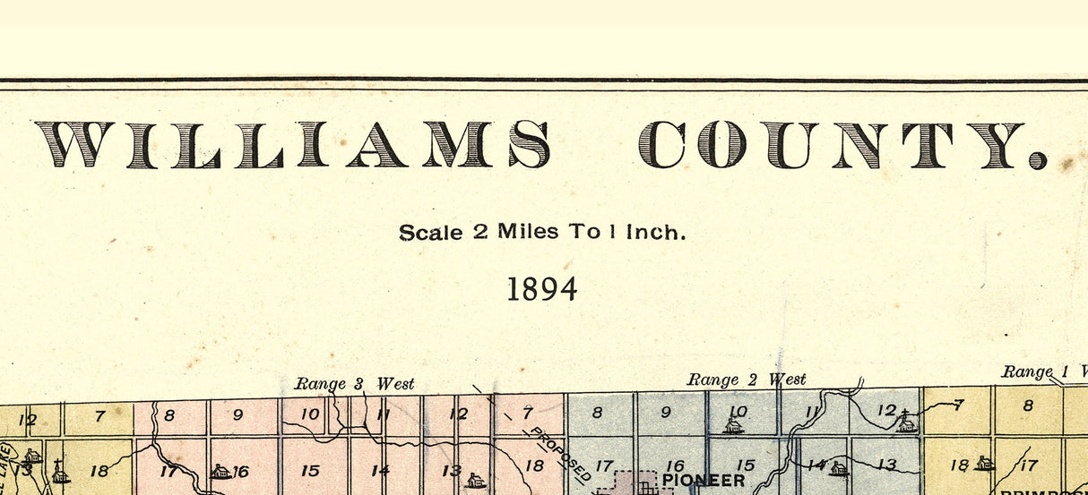 1894 Map of Williams County Ohio