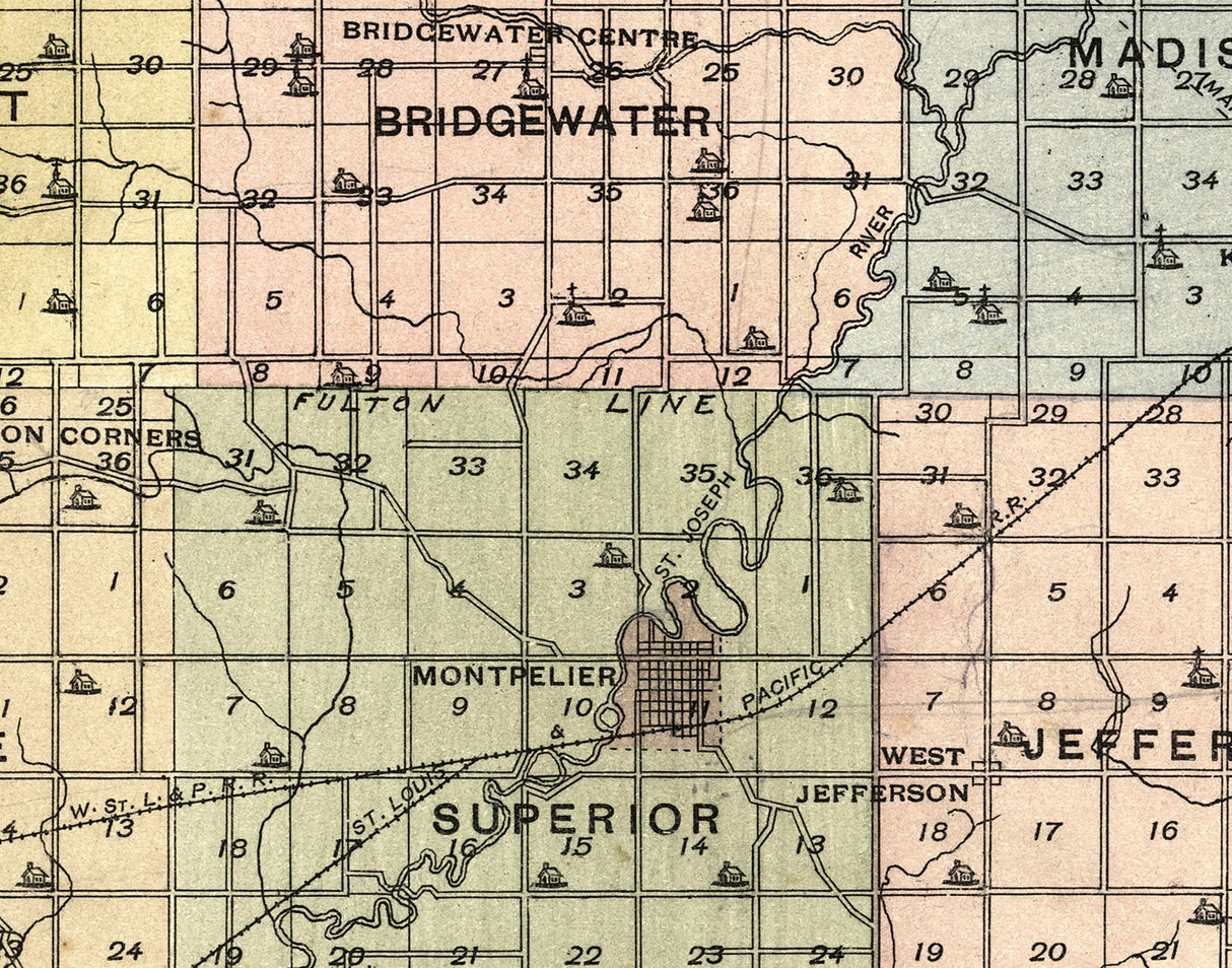 1894 Map of Williams County Ohio