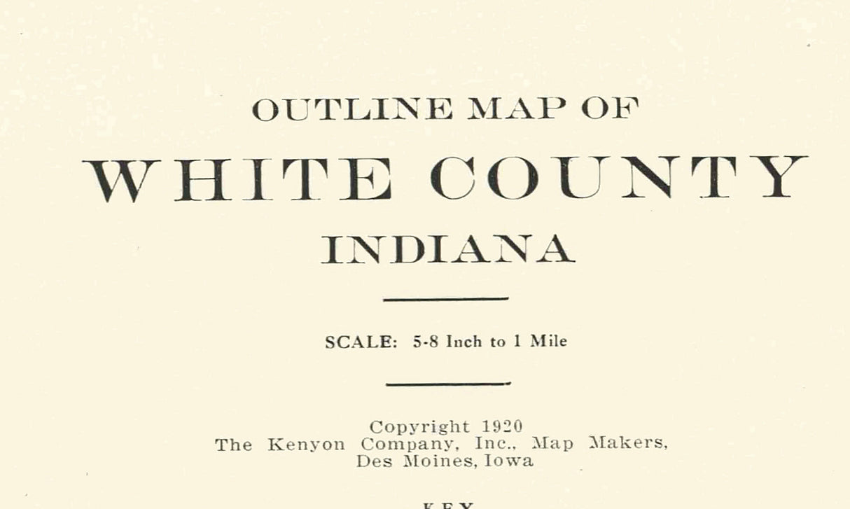 1920 Map of White County Indiana