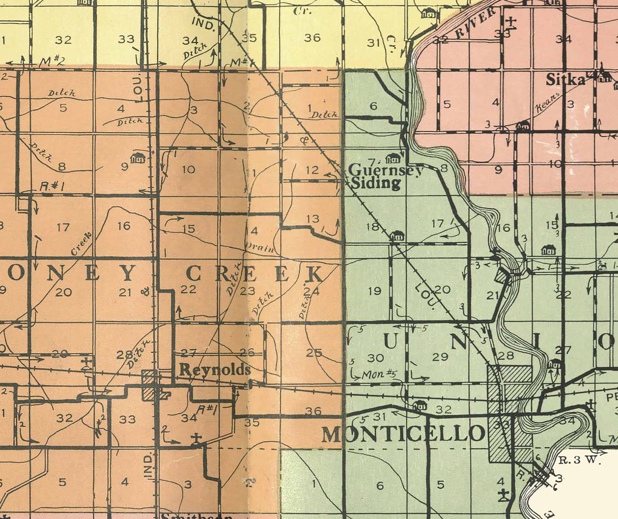 1920 Map of White County Indiana