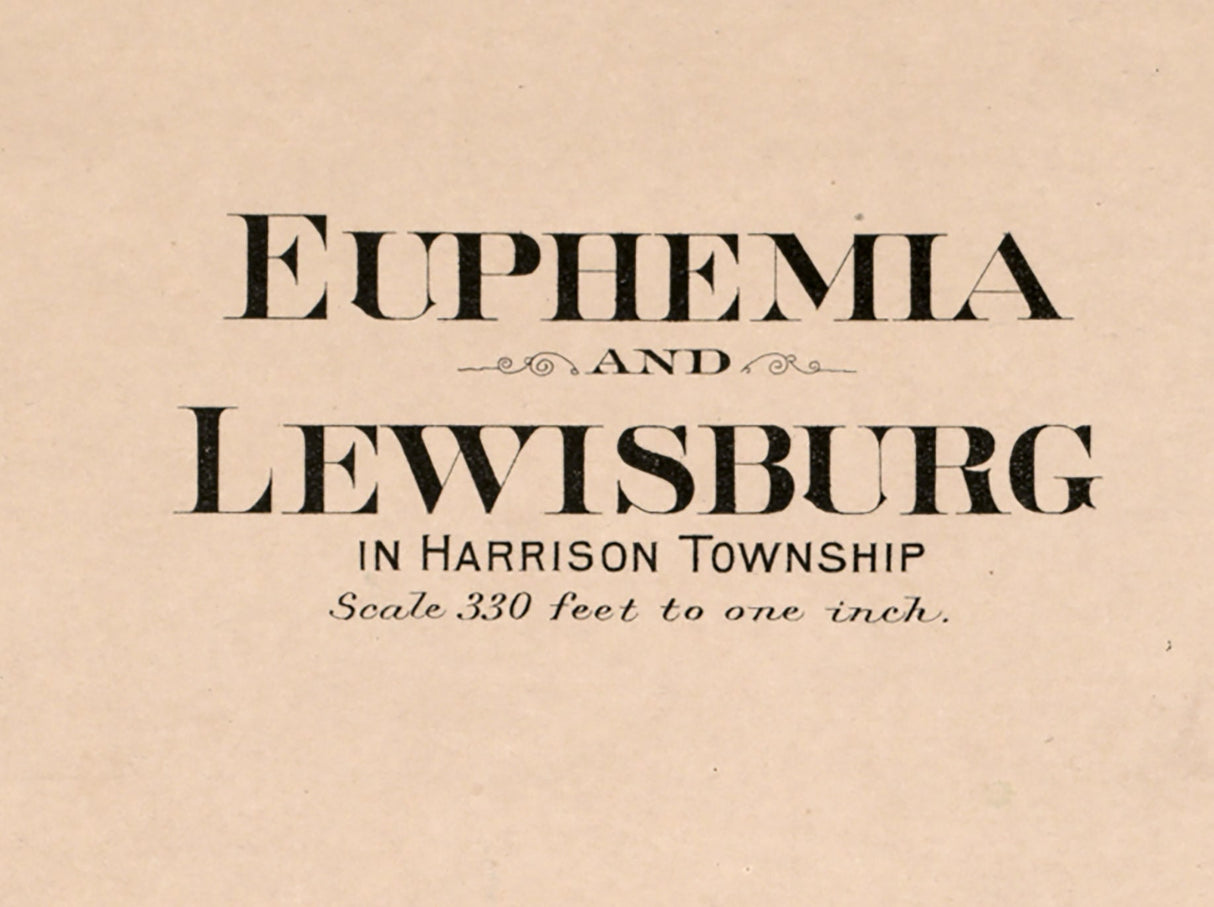 1912 Map of Euphemia and Lewisburg Preble County Ohio