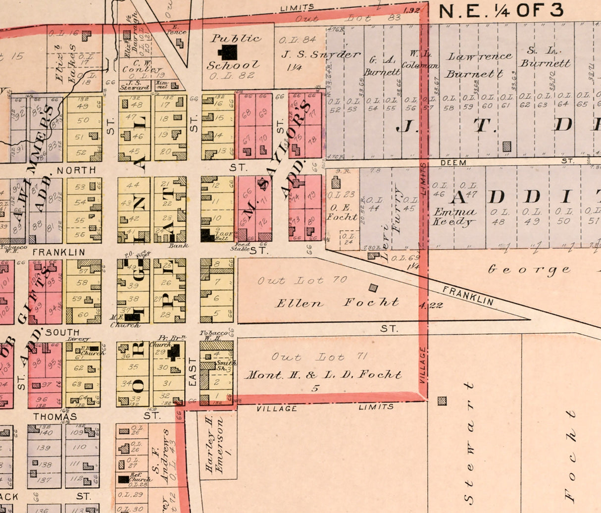 1912 Map of Gratis Preble County Ohio