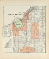 1912 Map of Perrysburg Wood County Ohio