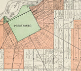 1912 Map of Perrysburg Wood County Ohio