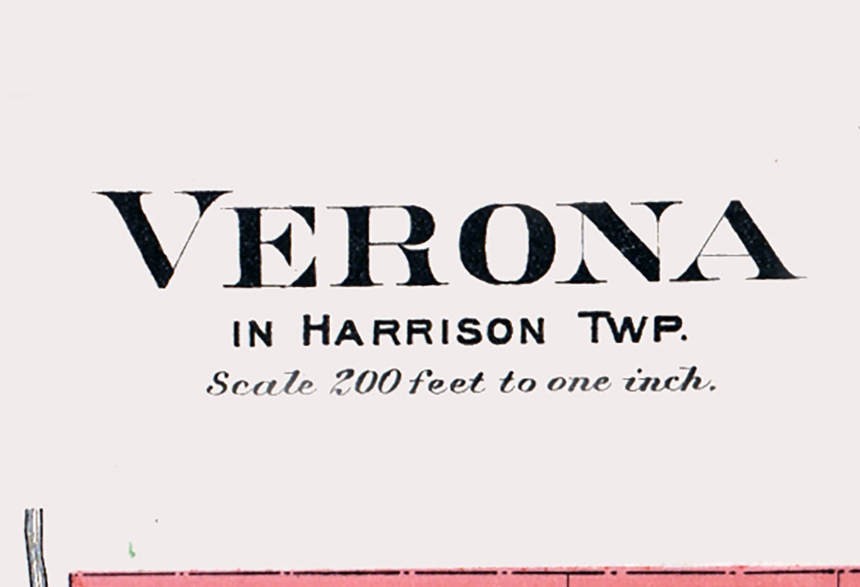 1912 Map of Verona Preble County Ohio